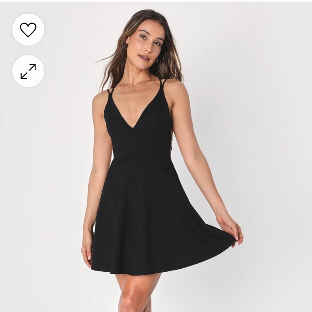 Lulus Black Skater Dress NWT